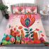 Vibrant flower in lush field bedding set