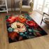 Vibrant flower vase on table area rugs carpet