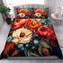 Vibrant flower vase on table bedding set