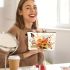 Vibrant Flowers on Dining Table Makeup Bag