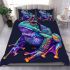 Vibrant frog in the style of psychedelic bedding set
