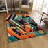 Vibrant geometric composition area rugs carpet
