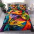 Vibrant painting of fish bedding set