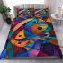 Vibrant painting of fish bedding set