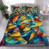 Vibrant painting of fish bedding set