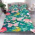 Vibrant pattern of pink and turquoise butterflies bedding set