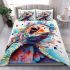 Vibrant sea turtle painting bedding set