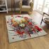 Vibrant surreal portrait in red area rugs carpet