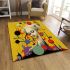Vibrant surrealism a woman amidst colorful objects area rugs carpet