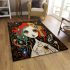 Vibrant surrealism the girl with red hair area rugs carpet