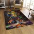 Vividly colored frog dancing on its hind legs area rugs carpet