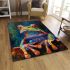 Vividly colored psychedelic cute frog area rugs carpet