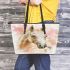 Watercolor beautiful elegant light brown horse leather tote bag