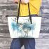 Watercolor deer clipart on an isolated leather totee bag