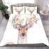 Watercolor deer with a floral crown bedding set