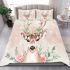 Watercolor deer with a floral crown bedding set