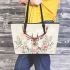 Watercolor deer with antlers leather totee bag