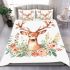 Watercolor deer with flowers bedding set