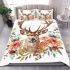 Watercolor deer with flowers bedding set