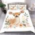 Watercolor deer with flowers bedding set