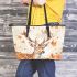 Watercolor deer with large antlers leather totee bag