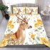 Watercolor deer with yellow roses bedding set