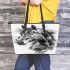 Watercolor illustration of an elegant horse portrait leather tote bag