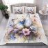 Watercolor painting of butterflies and flowers bedding set