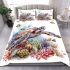 Watercolor sea turtle with coral reef and fish bedding set