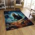 Whimsical cat in the clouds area rugs carpet