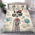 Whimsical cat on cloud with balloons bedding set
