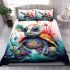 Whimsical coffee turtle bedding set