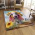 Whimsical dog in the meadow area rugs carpet