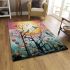 Whimsical easter celebration birds and trees area rugs carpet