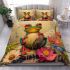 Whimsical frog with large eyes and vibrant colors bedding set