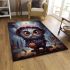 Whimsical owl with pumpkin charm area rugs carpet