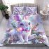 White bunny with blue eyes bedding set