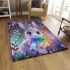 White bunny with blue eyes area rugs carpet