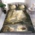 White deer white fur with golden eyes bedding set