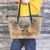 Whitetailed buck painting leather totee bag