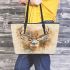Whitetailed buck portrait leather totee bag