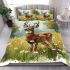 Whitetailed buck standing in a meadow with daisies bedding set