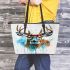 Whitetailed buck watercolor painting leather totee bag