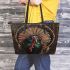 Wild turkey with dream catcher leather tote bag