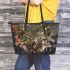 Wilds animals with dream catcher leather tote bag