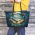 Wilds flying animals with dream catcher leather tote bag