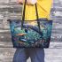 Wilds ocean animals with dream catcher leather tote bag