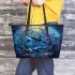 Wilds ocean animalswith dream catcher leather tote bag