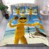 Yellow grinch with black sunglass with coconut bedding set