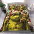 Yellow grinchy with black sunglass and dancing cats bedding set